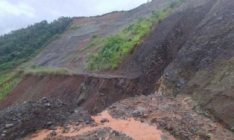 CRISING'S ONSLAUGHT. This road in Barangay Ninoy, Calanasan, Apayao remains closed on Monday (July 21, 2025) due to roadcut caused by inclement weather. The DPWH said the effects of Severe Tropical Storm Crising (international name Wipha) and the enhanced southwest monsoon have so far left over PHP500 million worth of damage to infrastructure. (Photo courtesy of DPWH)