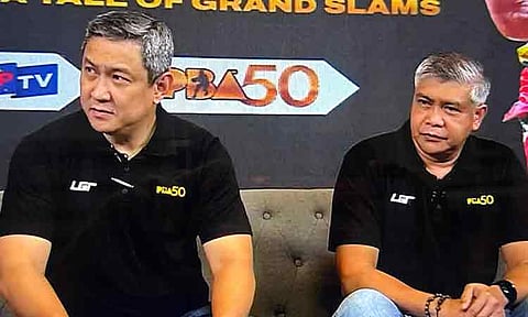 PBA deputy commissioner Eric Castro (left) made some clarifications from his statement in a press conference shortly after the game.