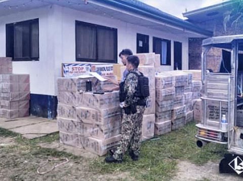 ZAMBOANGA. Lawmen arrest three individuals and seize an estimated P12.5 million worth of contrabands and a firearm in a law enforcement operation Wednesday, July 30, in Tubig Putih village, Luuk, Sulu.