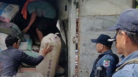 ZAMBOANGA. Lawmen arrest two individuals and seize some P1.34 million worth of contrabands in an intelligence-driven anti-smuggling operation on Thursday, July 31, 2025, in Poblacion Dalican village, Datu Odin Sinsuat, Maguindanao del Norte. (SunStar Zamboanga)