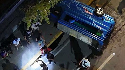 12 people hurt in PUJ-private car collision