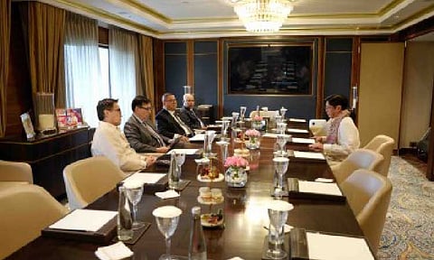 RICE IMPORTATION HALT. President Ferdinand R. Marcos Jr. meets with members of his Cabinet on the sidelines of his five-day state visit in India to discuss the Department of Agriculture’s (DA) proposal to temporarily suspend rice importation and increase the tariffs on imported rice on Wednesday (Aug. 6, 2025). The President decided to suspend all rice importation for 60 days beginning Sept. 1, 2025. (PCO photo)