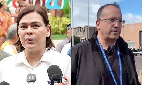 Vice President Sara Duterte (left) believes that Atty. Nicholas Kaufman (right) can represent her father, former President Rodrigo Duterte (FPRRD), well in the upcoming confirmation of the latter’s charges at the International Criminal Court (ICC).