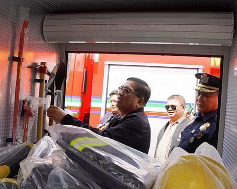 ZAMBOANGA. Barmm Chief Minister and concurrent Ministry of the Interior and Local Government Minister Abdulraof Macacua inspects one of the six new fire trucks he turned over to the Bureau of Fire Protection–Barmm in a ceremony on Friday, August 15 at the government center in Cotabato City.