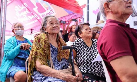 PENSION HIKE. Senior citizens wait for their turn to get cash gifts in Taguig City in 2023. Senate Deputy Minority Leader Risa Hontiveros on Friday (Aug. 22, 2025) pressed for the immediate passage of a measure granting a universal monthly pension of PHP1,500 to senior citizens. (Photo courtesy of Taguig PIO)