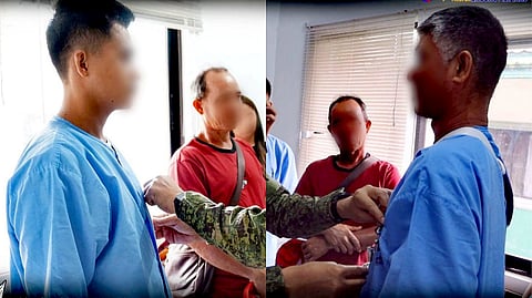 ILOILO. Major General Michael G. Samson, commander of the Army’s 3rd Infantry (Spearhead) Division (3ID), confers the Wounded Personnel Medal on two soldiers of the 12th Infantry (Lick ’Em) Battalion (12IB) who were injured in encounters with remnants of Komiteng Rehiyon-Panay in Tapaz, Capiz.