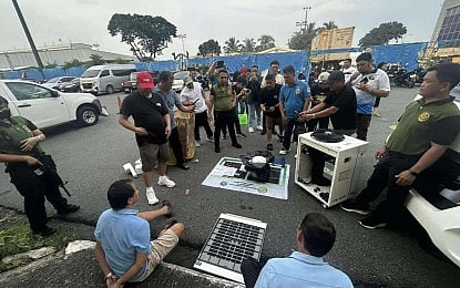 Authorities arrest two individuals and seize PHP75 million worth of suspected shabu during a joint airport interdiction operation at a warehouse at Clark Freeport Zone in Mabalacat, Pampanga on Saturday (Aug. 30, 2025). They discovered 11.04 kilograms of suspected shabu concealed within a shipment declared as an industrial water chiller. (Photo courtesy of PDEA)