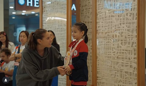 INSPIRING YOUNG GYMNASTS. Paris 2024 Olympian Levi Jung-Ruivivar inspires participants in the recently concluded First Madayaw Gymnastics Cup in Davao City.