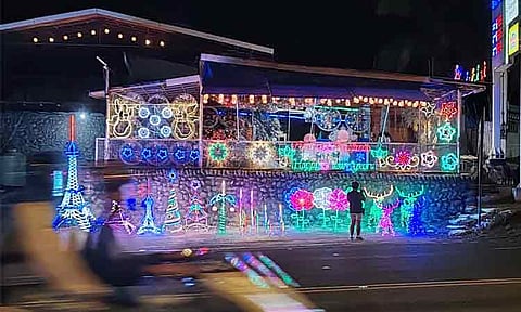 CHRISTMAS IS IN THE AIR! Bright and colorful Christmas lights, along with beautifully crafted parol-inspired decorations, are now on sale along C.P. Garcia Highway in Davao City as stalls brighten the streets and welcome the start of the "ber" months.