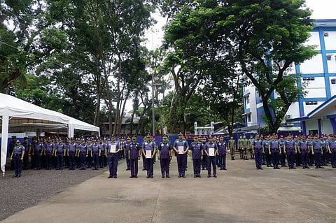 BACOLOD. The Police Regional Office-Negros Island Region (PRO-NIR) honors two police officials and two non-commissioned officers for their exceptional performance and unwavering commitment to public service at Kanlaon Hall, Camp Alfredo M. Montelibano Sr., Barangay Estefania, Bacolod City on Monday, September 8, 2025.
