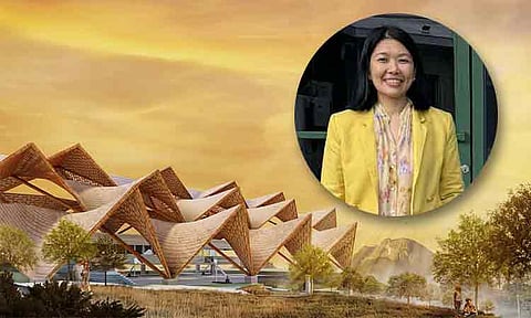 DURIAN FOR THE WORLD. The durian-inspired bamboo sports hall design by Dabawenya architect Christine Buyco-Sy for the Davao Medical School Foundation, shortlisted at the World Architecture Festival 2025. The design highlights Davao City’s identity, features a spikey roof that provides natural airflow, and reflects her philosophy to “acclimate to the climate, to the environment, to the people and culture.”