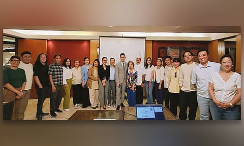 LUNCH. Cebu lifestyle and media members are joined by (11th from left) Waterfront Cebu City Hotel & Casino general manager Ali Banting; (13th from left) chef Gerwin Bailon; (ninth from left) Noreen Tormis, marketing communications manager; and (eighth from left) Cristine Joy Cruz, group marcomms manager. Charles Lim (10th from left) is president and chief operating officer of Selrahco, event host.