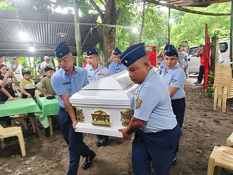 ILOILO. The Philippine Coast Guard District Western Visayas (CGDWV) honors and receives the remains of Seaman Second Class (SN2) Lawrence Palomo at Fort San Pedro, Iloilo City, on October 3, 2025. Palomo, assigned at the Coast Guard District Central Visayas (CGDCV), was among the casualties of the September 30 earthquake. His remains were later transported to his residence in Barangay Gemat-y, Passi City, Iloilo.