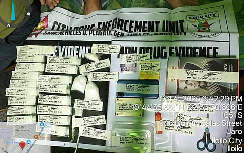 ILOILO. Police operatives from the Iloilo City Police Office (Icpo) and the Regional Intelligence Unit (RIU) in Western Visayas arrest a high-value individual (HVI) and three street-level individuals (SLIs) in a buy-bust operation in Barangay Quintin Salas, Jaro District, Iloilo City, resulting in the seizure of about 210 grams of suspected shabu worth approximately P1.4 million.