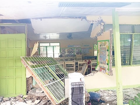 THE MAGNITUDE 6.9 earthquake on Tuesday night, Sept. 30, 2025, caused destruction to several classrooms and facilities in Tambongan Integrated School in Tambongan, San Remigio. /