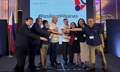 From left: Rene ‘Butch S. Meily, President, Philippine Disaster Resilience Foundation; Ludwig O. Federigan, Climate Change Adaptation and Mitigation Expert; Rhea B. Penaflor, Programs and Development division head-DENR; Jean Henri Lhuillier, President and CEO of Cebuana Lhuillier; Cesar Augusto E. Villanueva Jr., Deputy Director-BSP; Jasmine May G. de Leon, Resilience Officer, National Resilience Council; Dawn Marie F. Cabigon, CEO, Fairs and More Inc.-JDB; Jonathan D. Batangan, Executive Director of Cebuana Lhuillier.