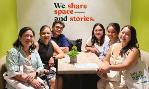ONE COMMUNITY. Media friends Joanna Cuenco, Jean Bastinen, Tony Onrejas, Pauline Gillera, Nikki Pardillo and Tiffany Neri Lerma were all smiles while sitting in one of the co-working areas on the second floor.