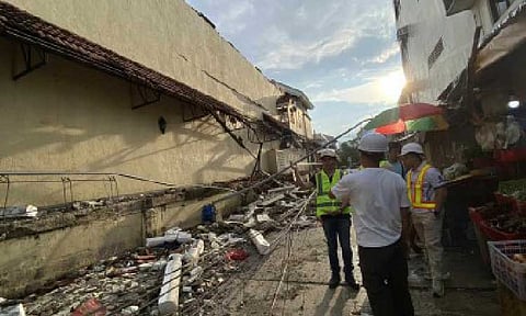 DAMAGE ASSESSMENT. Members of the Office of the Building Official and Engineering Department in Bogo City, Cebu inspect the damage caused by the magnitude 6.9 earthquake on Sept. 30, 2025. The Department of the Interior and Local Government on Monday (Oct. 13) directed all local government units to inspect structures in their areas of jurisdiction amid the series of earthquakes jolting the country. (Photo courtesy of Bogo LGU Facebook)