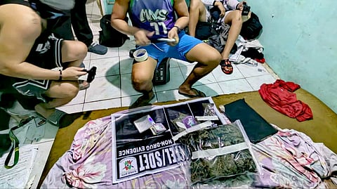 Police operatives of Iloilo City Police Station 4 recover nearly 3 kilograms of dried marijuana leaves and 15 grams of high-grade marijuana kush from a 16-year-old suspect during a buy-bust in Barangay Compania Central, Molo, Iloilo City. (Photo courtesy of Iloilo City Police Office)