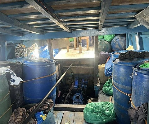 ZAMBOANGA. Operatives of the Western Mindanao Naval Command (WMNC) arrest seven individuals and seize some P695,533 worth of smuggled petroleum products in separate anti-smuggling operations off Languyan, Tawi-Tawi.