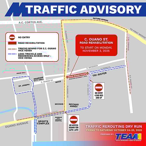 Traffic rerouting sa Looc, Mandaue ipatuman