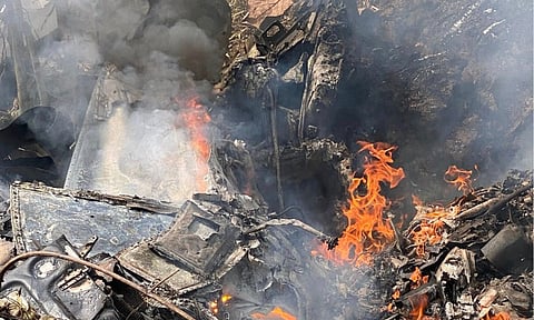 A helicopter crashed in Loreto, Agusan del Sur on Tuesday morning, November 4, 2025, while on its way to a humanitarian and disaster response mission amid the onslaught of Typhoon Tino.