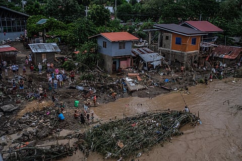 CEBU. Shanties located under and on the sides of the Mananga Bridge in Tabunok, Talisay City were destroyed by the strong current of the Mananga River caused by Typhoon Tino on November 4, 2025.