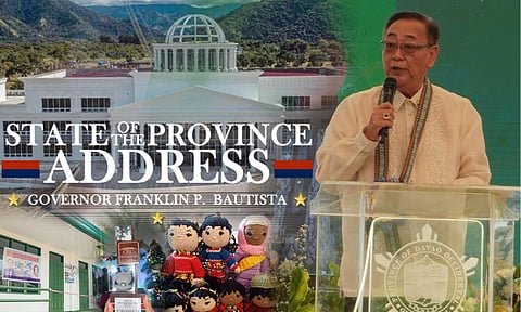Davao Occidental Governor Franklin P. Bautista’s State of the Province Address (Sopa) centered on the milestones of his administration’s development roadmap capsulized as “GO DRIVE FPB.”