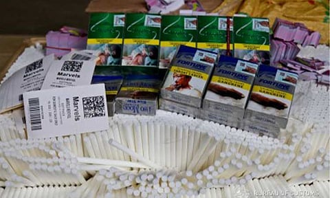 FAKE CIGARETTES. Some illegal cigarettes seized by the Bureau of Customs (BOC) in Bulacan in this undated photo. The National Tobacco Administration on Friday (Nov. 7, 2025) warned retailers against selling fake or smuggled cigarettes, saying violators will face severe penalties, including hefty fines and imprisonment. (Photo courtesy of BOC)