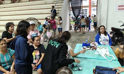 Department of Health team at New Sports Complex evacuation center in Basud, Camarines Norte (Photo courtesy of Provincial DOH-Camarines Norte)