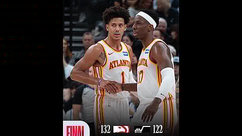 Hawks hit 24 treys, roll past Jazz