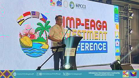 Secretary Leo Tereso A. Magno, chairperson of the Mindanao Development Authority (MinDA) delivers a message during the Bimp-Eaga Investment Conference (Bimp Icon) held at Dusit Hotel Davao, Thursday, November 13, 2025.