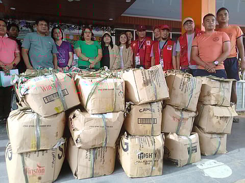 NEGROS. Cadiz Mayor Salvador "Bading" Escalante, Jr., Negros Occidental Association of Chief Executives (ACE) president, provides 9.6 tons of dried fish (uga) to the local government units (LGUs) affected by Typhoon Tino on November 4, 2025.