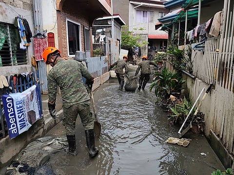 CEBU. Troops of the Joint task Group (JTG) Cebu together with the civilian volunteers provided augmentation during and after clearing operation at Sarihville Subdivision, Purok Talong, Brgy Poblacion, Talisay City, Cebu.