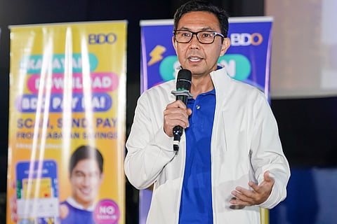 CELEBRATING PINOY FAMILIES. Roy L. Villareal, BDO Senior Vice President and head of Digital Banking, opened the program by highlighting how meaningful it is for BDO to support a movie that honors Filipino families. (Photo courtesy of BDO)
