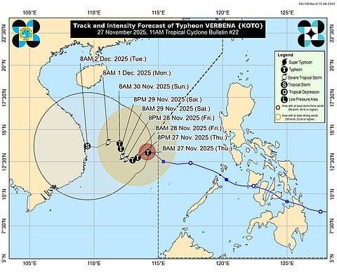 ‘Verbena’ intensifies into typhoon