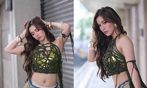 Jackie Gonzaga stuns in midriff-baring, boho-disco ensemble