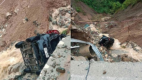 Nabanlas, awto nahug sa pangpang