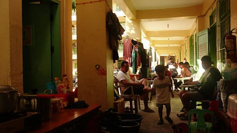 EXTENDED STAY. Evacuees continue to stay in Talisay City National High School exceeding the allowed number of days by DepEd where evacuees can only stay up to 15-days to allow immediate resumption of classes and protection of school facilities. /Alfe Kenn V. Notarte/Talisay City National High School