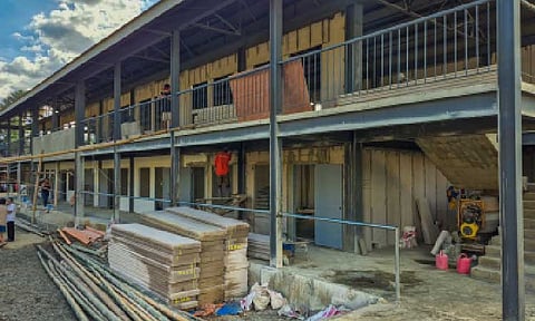 NEW BUILDING. The ongoing construction of a two-story building of the Bukidnon National High School in Malaybalay City on Sept. 9, 2025. Sen. Sherwin Gatchalian on Friday (Jan. 2, 2026) said the 2026 national budget will significantly accelerate classroom construction to address the persistent backlog in basic education facilities. (Contributed photo)