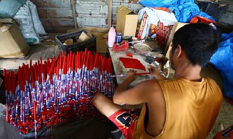 WELCOMING 2026. A fireworks maker in Bocaue, Bulacan ramps up production at their warehouse on Dec. 26, 2025. The Department of Health on Monday (Jan. 5, 2026) said it logged a total of 720 firework-related injury cases from Dec. 21, 2025 to 4 a.m. of Jan. 5, 2026, 14 percent lower than the 834 cases recorded during the same monitoring period last year. (PNA photo by Joan Bondoc)