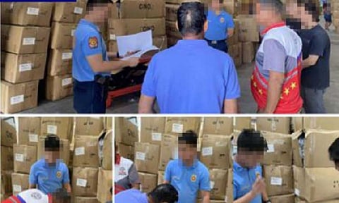 FAKE. Criminal Investigation and Detection Group agents confiscate PHP202 million worth of counterfeit footwear products and arrested four Chinese nationals in Bulacan and Pampanga on Jan. 16, 2026. The seized items were documented and turned over to a designated storage facility. (Photo courtesy of CIDG)