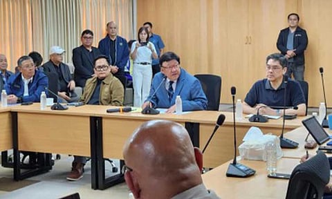 PROBE RESUMPTION. Independent Commission for Infrastructure (ICI) chair retired Justice Andres Reyes Jr. (center) presides over the 5th meeting of the ICI-Project Investigation Task Force on Friday (Jan. 30, 2026). The task force discussed updates on its ongoing investigation into irregularities in 79 of more than 400 flood control projects. (Photo courtesy of ICI PIO)