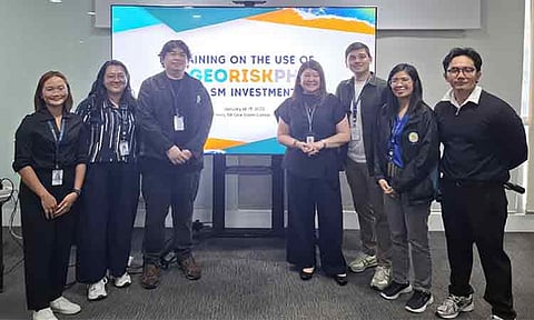 (From left to right) Philippine Institute of Volcanology and Seismology (PHIVOLCS) Project Technical Assistant IV Trishia Ysabel V. Calibat; Science Research Specialist I Jeromalyn Palma; PHIVOLCS Science Research Specialist II Conrado Alfonso M. Favis; SM Investments Corporation Head of the SM Group Sustainability Office Koleen D. Palaganas; PHIVOLCS Information Technology Officer John Harold B. Tabuzo; Princess Di E. Pascual and Ian Luzon, Science Research Specialist II and Project Technical Specialist respectively.