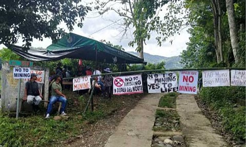 NO TO MINING. Residents of Dupax del Norte, Nueva Vizcaya put up warnings against mining activities in the area, which could cause irreversible damage to their environment in this undated photo. Senator Francis Pangilinan on Monday (Feb. 9, 2026) filed a resolution asking the Senate to investigate the issuance of an exploration permit there. (Photo courtesy of Basnayak Dabyana NI VisKaya Facebook)