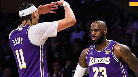 Lakers win as LeBron inks history