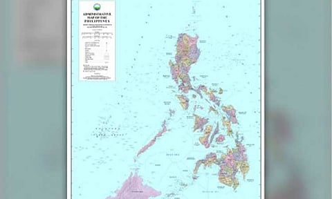 PHILIPPINE MAP. A Philippine map grabbed from the National Mapping and Resource Information Authority (NAMRIA) website. The NAMRIA on Wednesday (Feb. 18, 2026) said its official maps and nautical charts consistently use the name West Philippine Sea and accurately represent the Philippines’ maritime boundaries, including the exclusive economic zone, based on international law and precise geospatial data. (Map grabbed from NAMRIA)