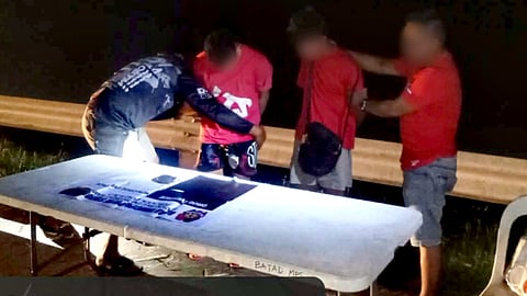 ILOILO. Operatives of the Batad Municipal Police Station conduct an inventory of 65 grams of suspected shabu worth P442,000 and a caliber .38 revolver seized from two suspects, including a high-value individual, during a buy-bust operation in Barangay Batad Viejo, Batad, Iloilo, on February 19, 2026.