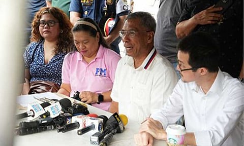 SAFETY PREPS. Metropolitan Manila Development Authority (MMDA) General Manager Nicolas Torre III speaks to the media during a walkthrough of the People Power Monument in Quezon City on Friday (Feb. 20, 2026). The walkthrough is part of the government's security and safety preparations for the planned "Trillion Peso Movement March" on Feb. 25. (Photo courtesy of MMDA)