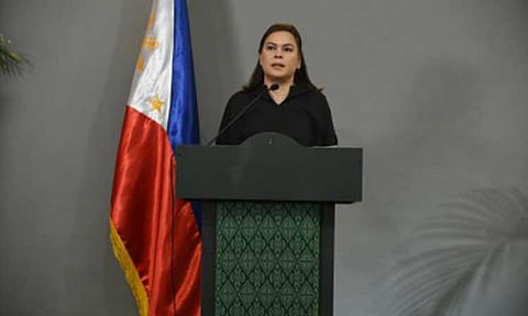 NO EFFECT. Vice President Sara Duterte announces her intention to run for president in 2028 on Wednesday (Feb. 18, 2026). The Department of Justice on Friday (Feb. 20) said the announcement will not affect the inciting to sedition and grave threats complaints filed against her following her remarks against President Ferdinand R. Marcos Jr. and several others in 2024. (PNA photo by Joan Bondoc)